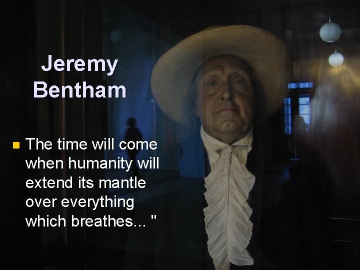 Jeremy Bentham on the well-being of all sentience